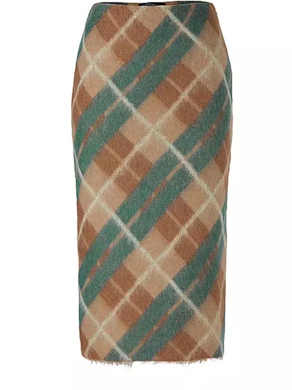 NEW MARC CAIN Diamond Check MIDI Skirt Wool/ Mohair/Alpaca Sz N4 / US 10